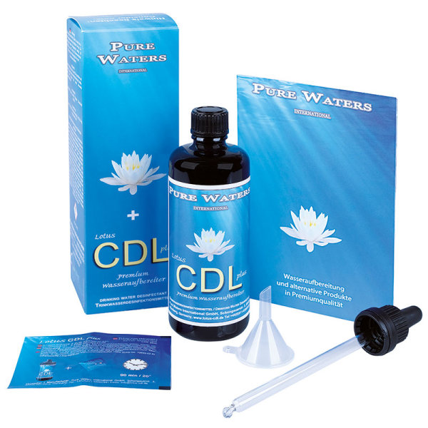 Lotus CDL plus (Chlordioxidlösung) Premium Wasseraufbereiter, Weiterentwicklung des bisherigen CDL und Lotus Power inklusive Pipette